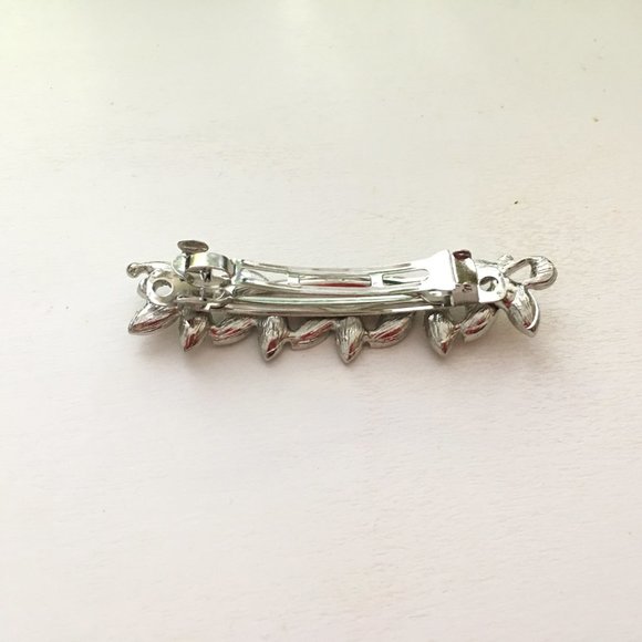 *SOLD* silver-coloured leaf barrette - Picture 3 of 3